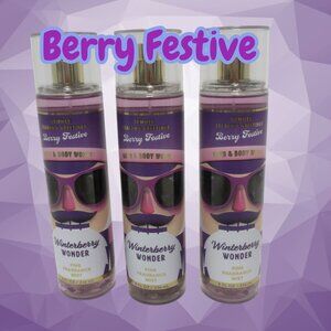 Bath Body Works WINTERBERRY WONDER Berry Festive 8 oz Lot of 3 Purple